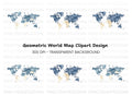 Geometric World Map Clipart Bundle