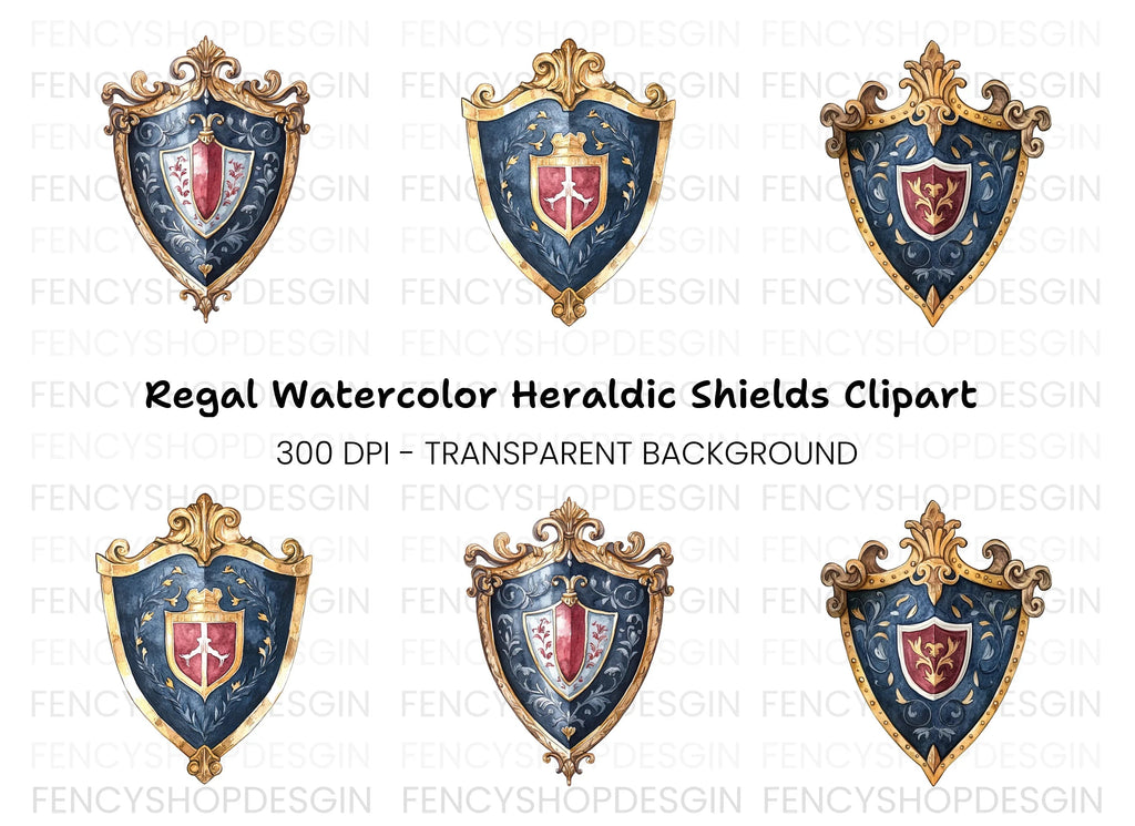 Elegant Royal Crests Clipart Bundle
