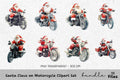 Santa Claus on Motorcycle Clipart Bundle