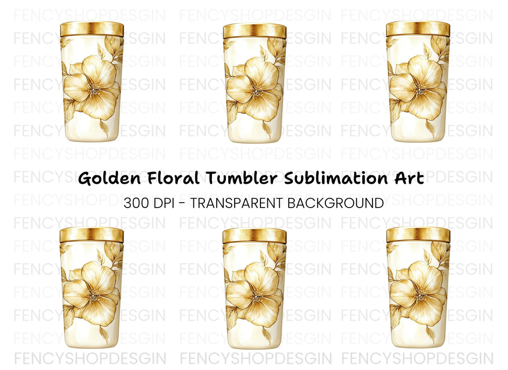 Vintage Sepia Floral Tumbler Clipart Bundle