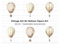 Vintage Hot Air Balloon Clipart Bundle