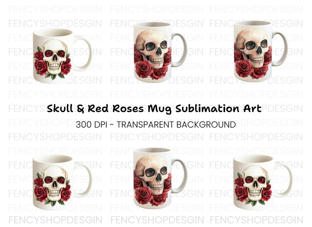 Skull Roses Clipart Bundle