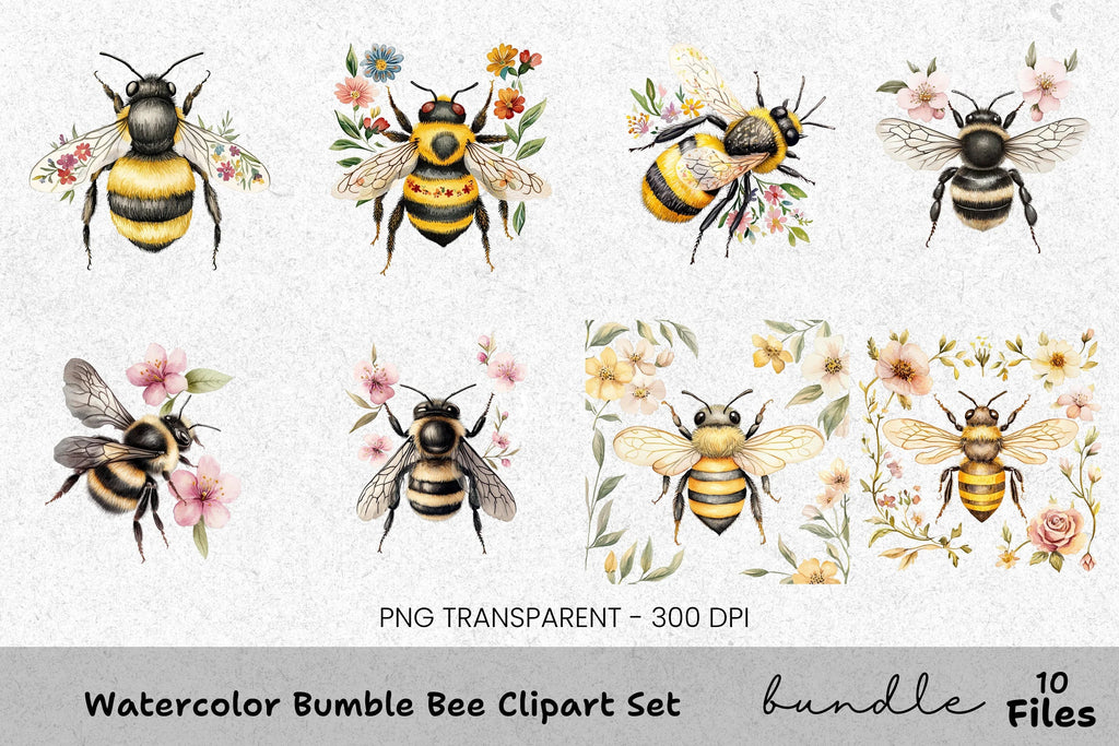 Bumble Bee Clipart Bundle