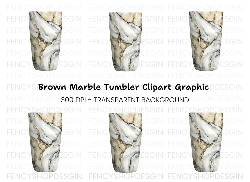 Brown Marble Tumbler Clipart Bundle