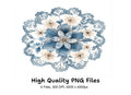 Blue Lace and Floral Clipart Bundle