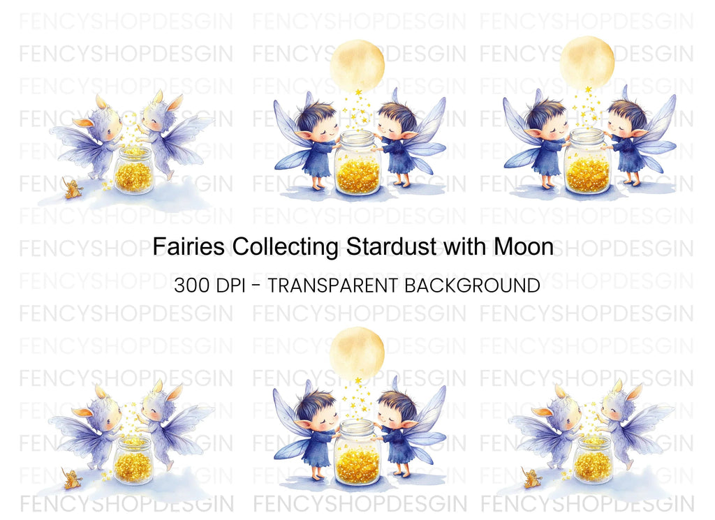 Fairies Collecting Stardust Clipart Bundle