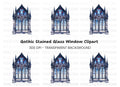 Gothic Stained Glass Window Clipart Bundle