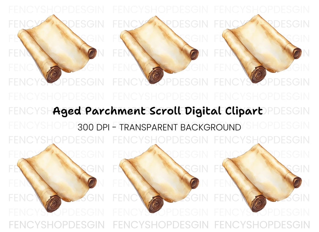 Vintage Scroll Illustration Clipart Bundle