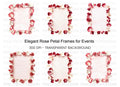 Rose Petal and Bud Frames Clipart Bundle