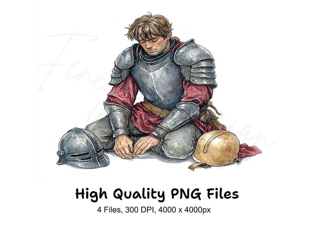 Knight in Distress Clipart Bundle