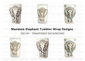 Mandala Elephant Tumbler Clipart Bundle