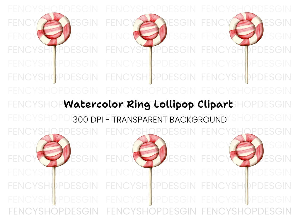 Round Striped Lollipop Clipart Bundle
