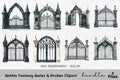 Gothic Fantasy Gates and Arches Clipart Bundle