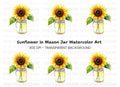 Sunflower in Mason Jar Clipart Bundle