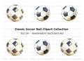 Hand Painted Soccer Ball Illustrations Clipart Bundle