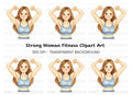 Strong Woman Fitness Power Clipart Bundle