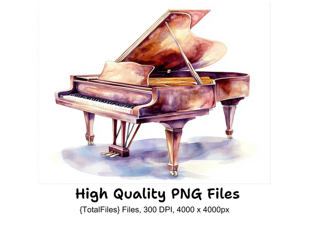 Vintage Grand Piano Clipart Bundle