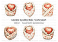 Baby Heart Swaddle Clipart Bundle