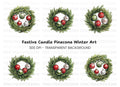 Christmas Wreaths with Ornaments Clipart Bundle