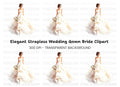 Elegant Bride in Strapless Gown Clipart Bundle