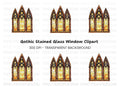 Gothic Stained Glass Window Clipart Bundle