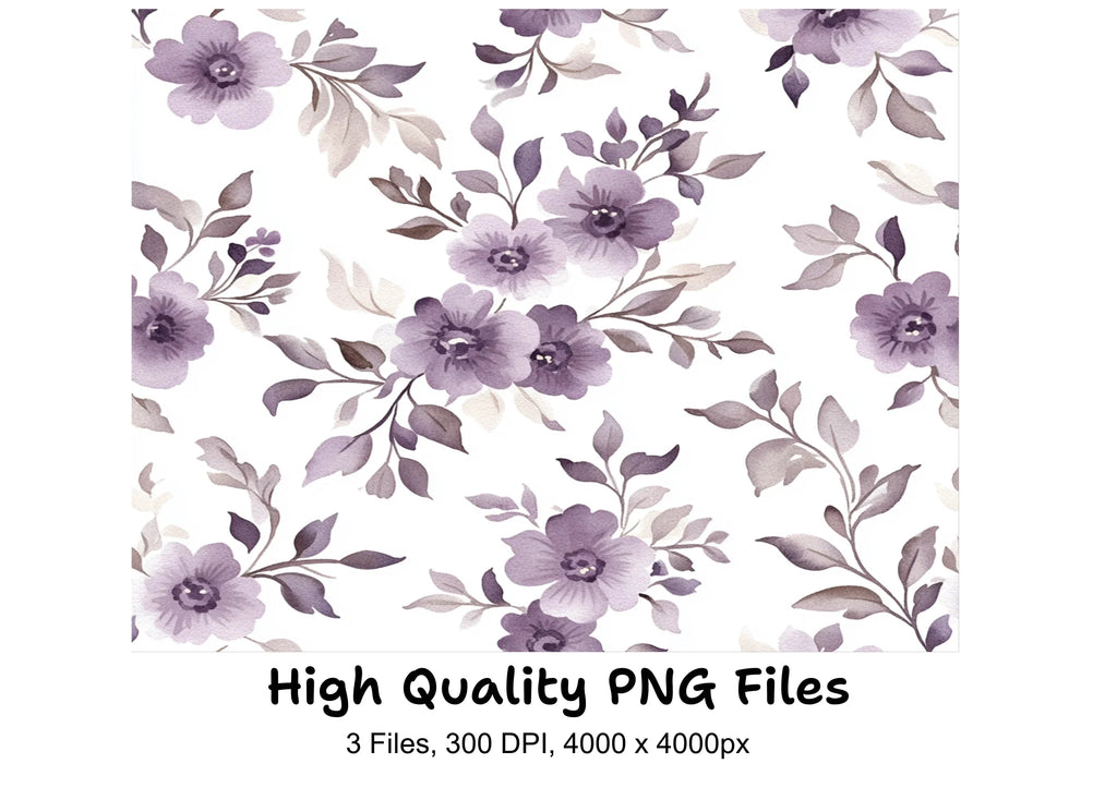 Elegant Purple Floral Clipart Bundle