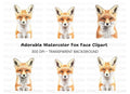 Adorable Fox Faces Clipart Bundle