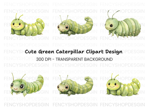 Adorable Caterpillar Clipart Bundle