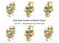 Cute Sloth Family Clipart Bundle