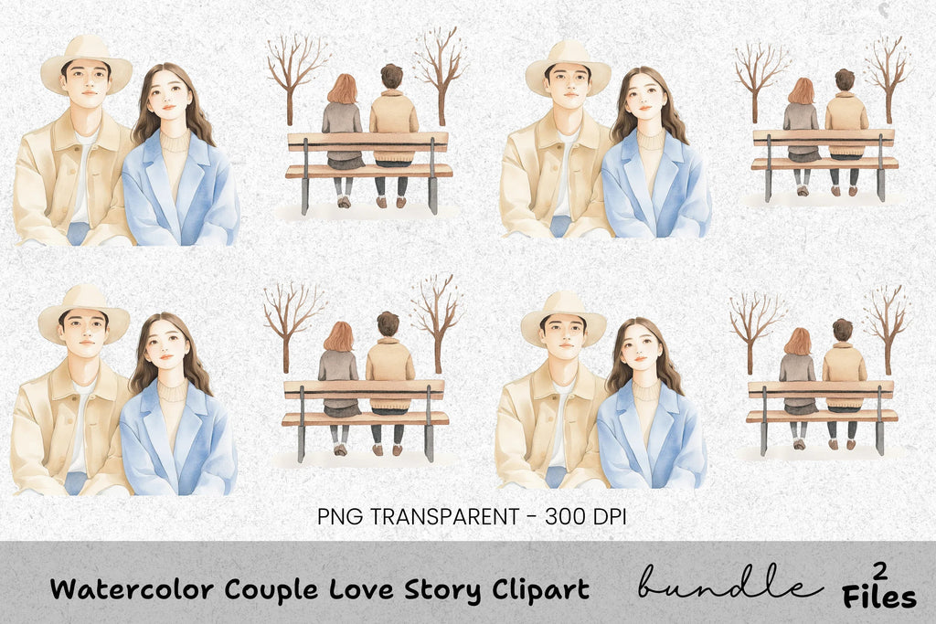 Couple Love Story Clipart Bundle