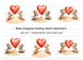 Baby Dragons with Hearts Clipart Bundle