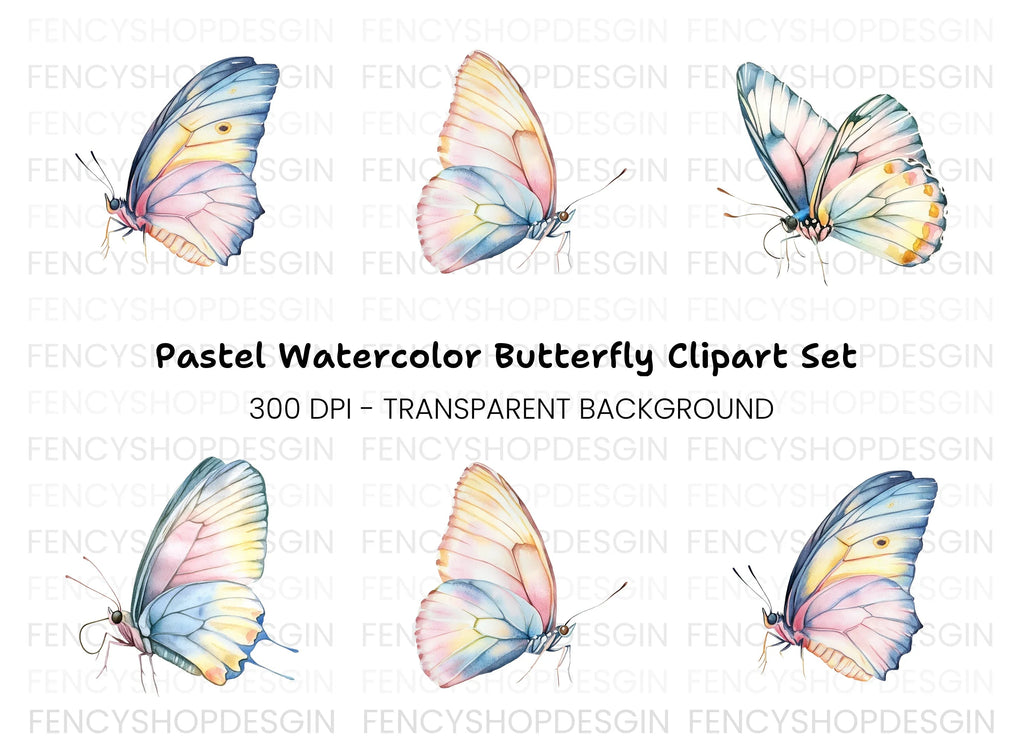 Soft Hues Butterfly Clipart Bundle