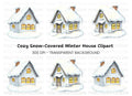 Winter Houses Clipart Bundle