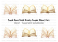 Open Vintage Books Clipart Bundle