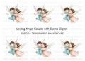 Embracing Angels with Doves Clipart Bundle