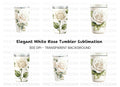 White Rose Tumbler Clipart Bundle