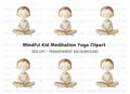 Meditating Boy Serenity Clipart Bundle