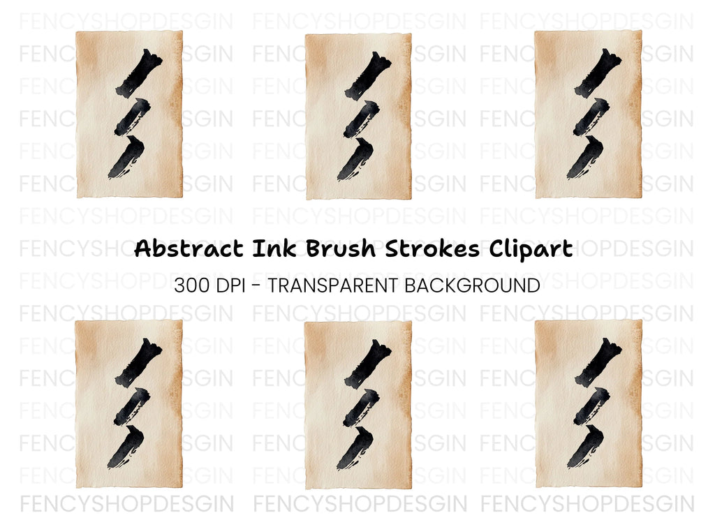 Minimalist Ink Strokes Clipart Bundle
