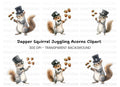 Squirrel with Top Hat and Acorns Clipart Bundle