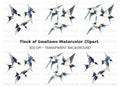 Flying Swallows Clipart Bundle