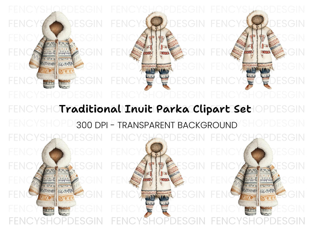Traditional Inuit Clothing Clipart Bundle
