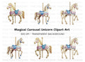 Elegant Carousel Horses Clipart Bundle