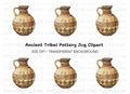 Tribal Patterned Earthenware Jug Clipart Bundle
