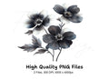 Monochrome Floral Clipart Bundle