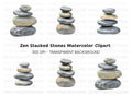 Hand Painted Rock Stacks Clipart Bundle