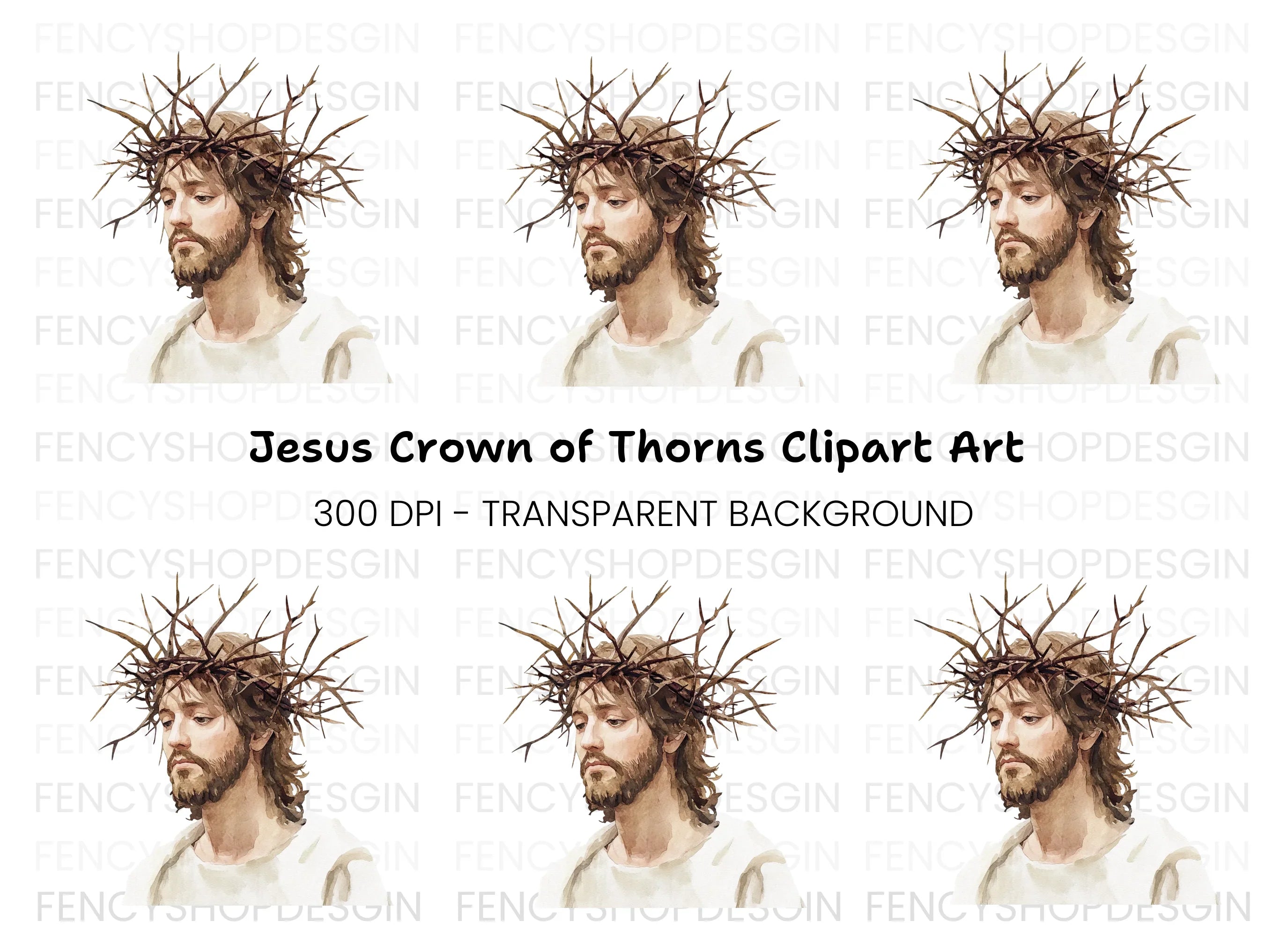 Jesus Christ Crown of Thorns Clipart Bundle