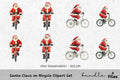 Santa Claus on Bicycle Clipart Bundle