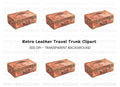 Vintage Brown Suitcase Travel Clipart Bundle