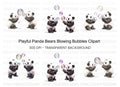 Playful Panda Blowing Bubbles Clipart Bundle