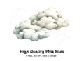 Fluffy Cotton Clouds Botanicals Clipart Bundle